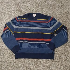Brooks Brothers Red Fleece Wool Sweater Men's Striped Crewneck Jumper Size XL